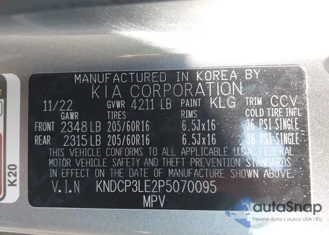 2023 Kia Niro Lx from USA, damaged, VIN KNDCP3LE2P5070095